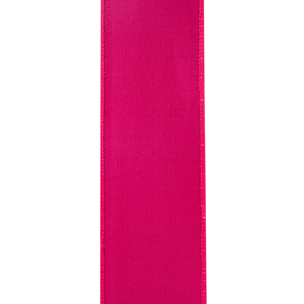 Two-and-a-half inch wide striped twill dupioni fabric with wired backing in a neutral tone.