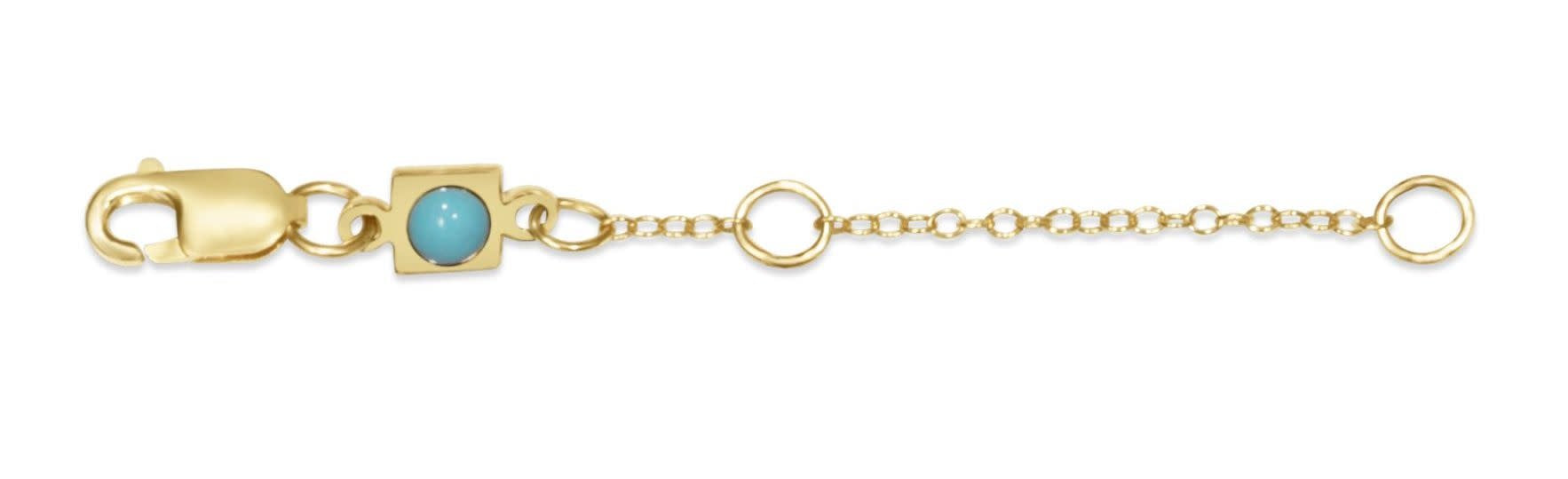 Gold metal necklace extender chain with two connector loops