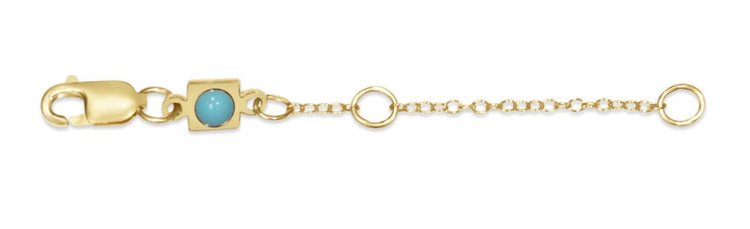 Gold metal necklace extender chain with two connector loops