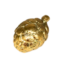 2.75 inch gold resin artichoke decorative accent with a detailed layered design.