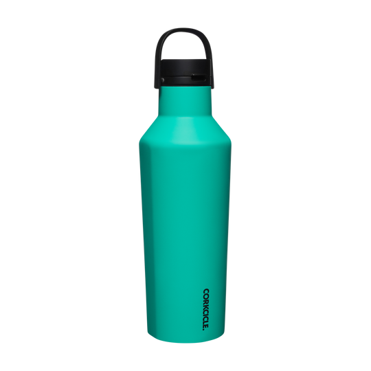 Teal 32oz Sport Canteen water bottle with a black folding handle and DURAPRENE finish.