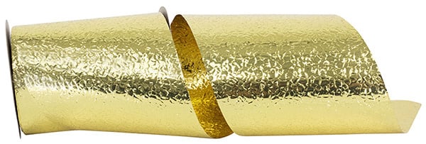Heavyweight gold ribbon with cracked ice texture sheen