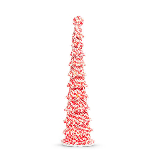 Clay dough peppermint tree with multicolor lights on a 21.5-inch stand.