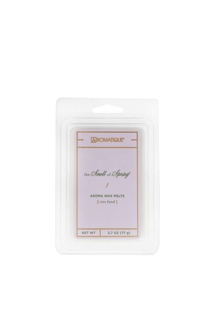 Eight white wax melt cubes with floral hyacinth, jasmine, rose, and lily scent.