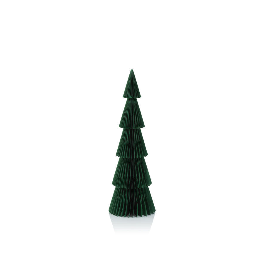 Square pine green paper wish tree deco with a verbier branch silhouette