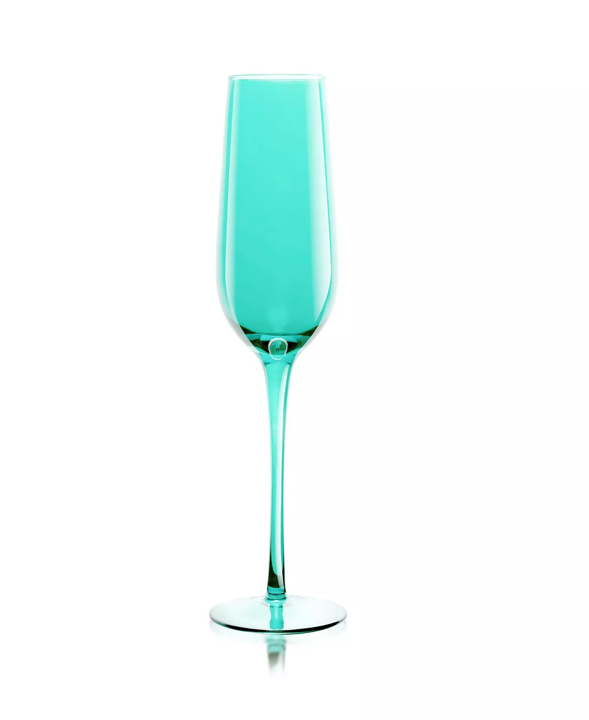 Mouth-blown Carnival flute glass with a textured, iridescent finish in clear material.