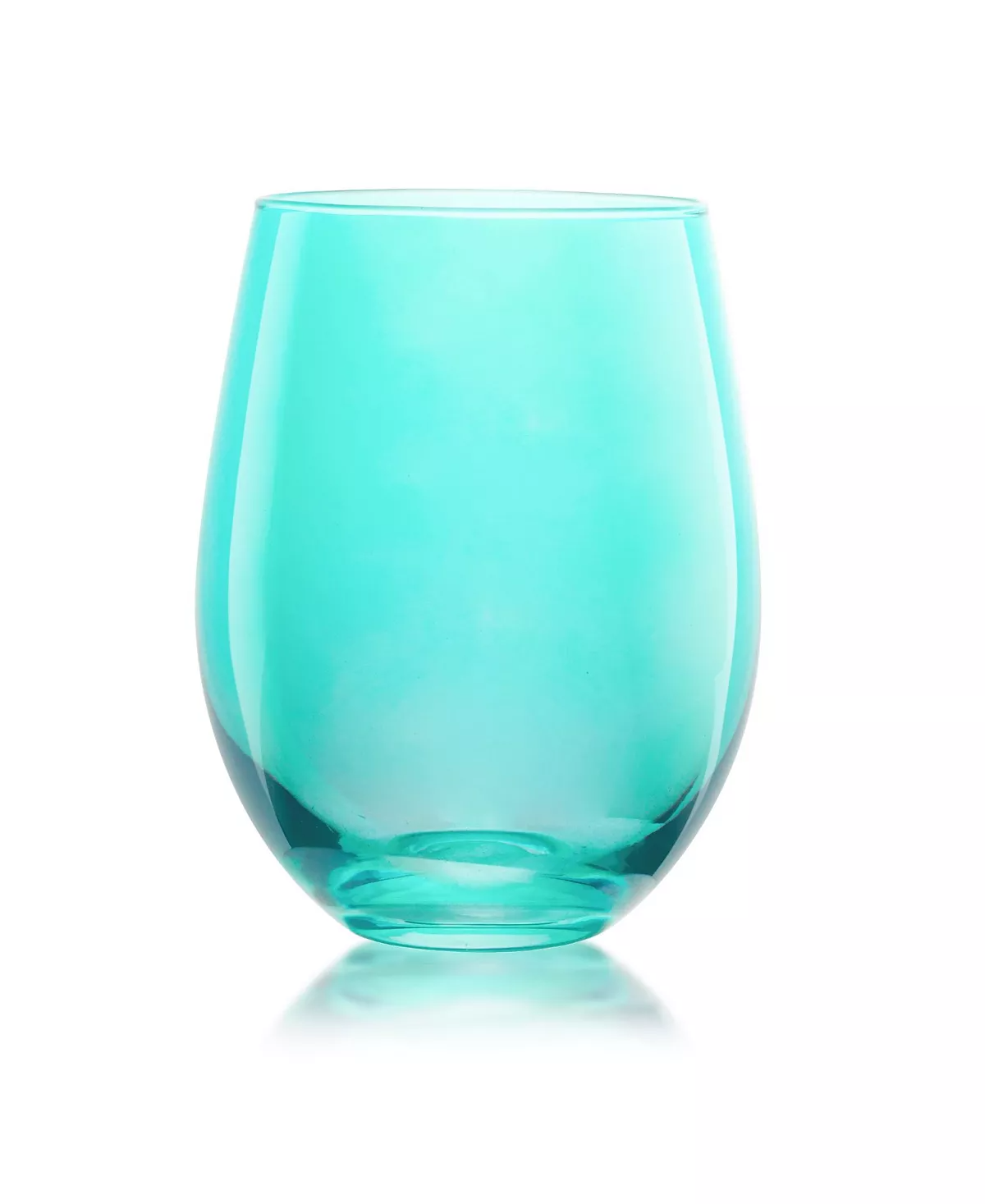 Carnival stemless wine glass in clear glass with a wide bowl silhouette.
