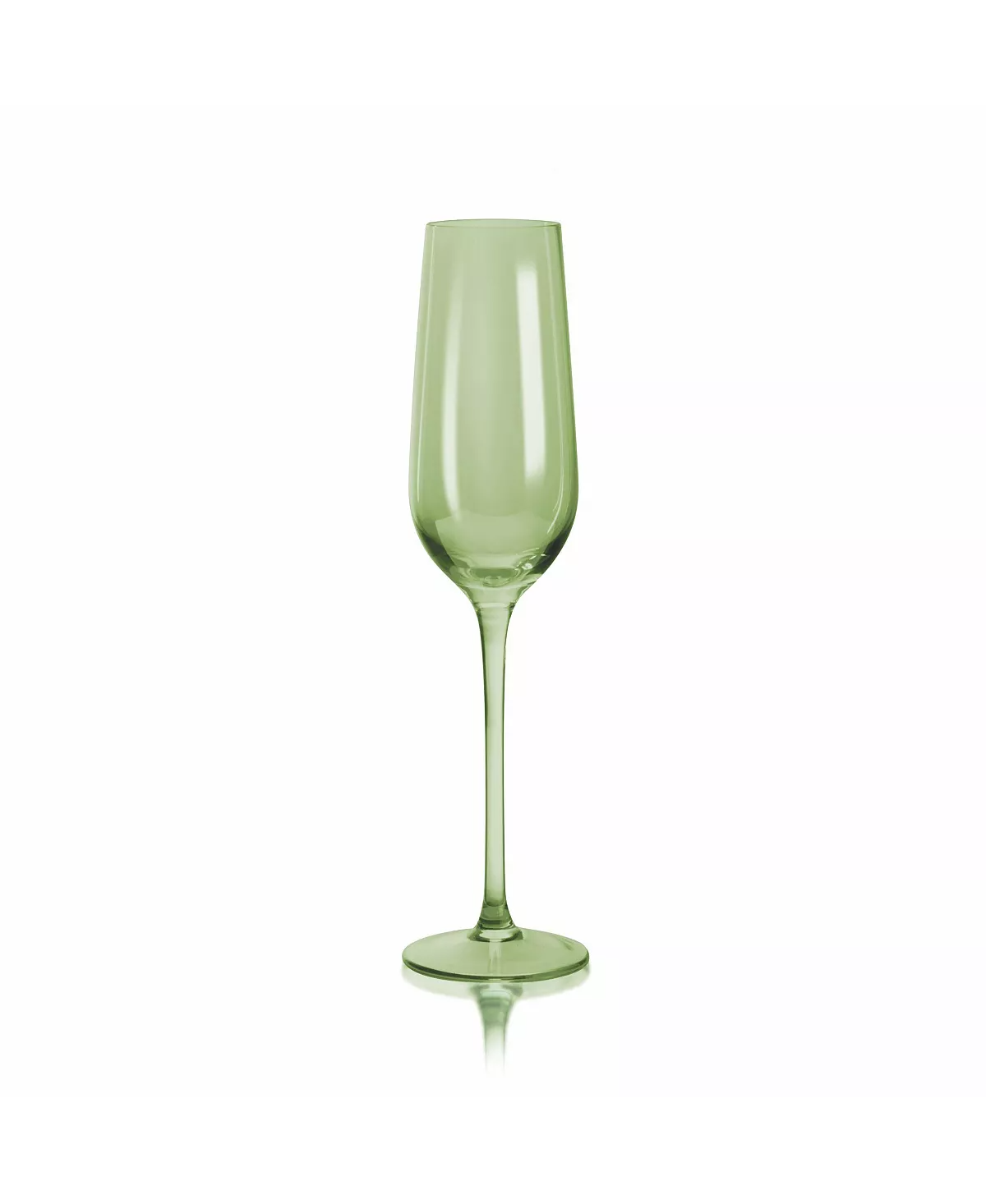 Mouth-blown carnival flute glass with a clear color, cylindrical shape, and smooth rim.