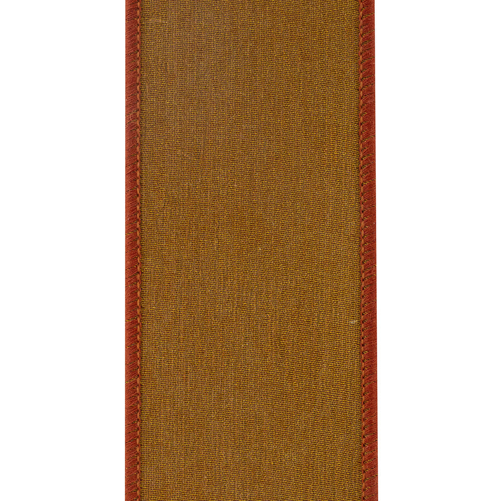 Two-and-a-half-inch wide corduroy ribbon with wired edge and mesh backing in a neutral tone.