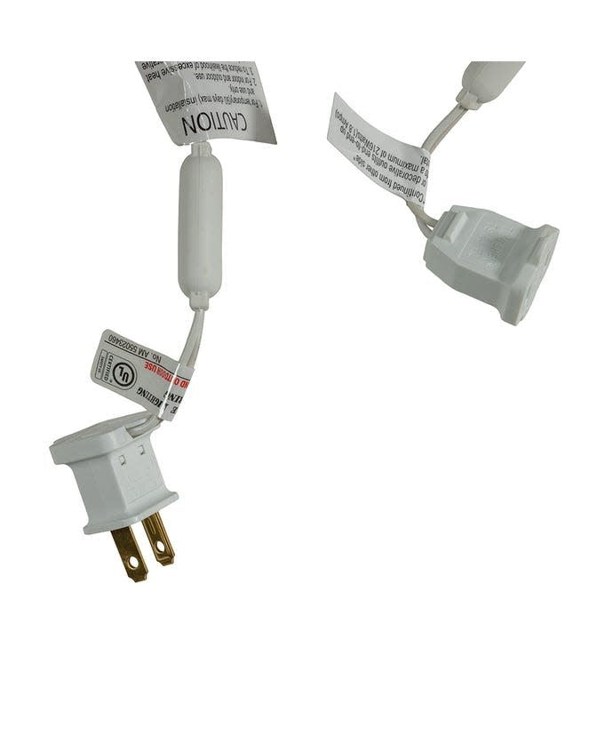 25.5' UL 50-Light Pure White Frost Soft Twinkle 5MM LED White Wire Light