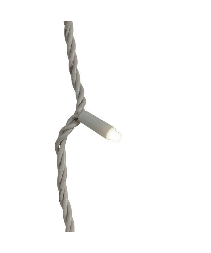 25.5' UL 50-Light Pure White Frost Soft Twinkle 5MM LED White Wire Light