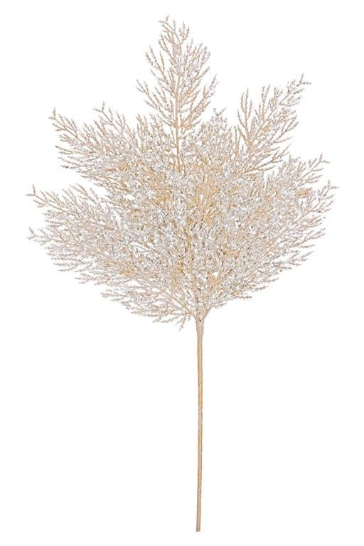 27-inch bronze glittered pine spray with a delicate, branching silhouette.
