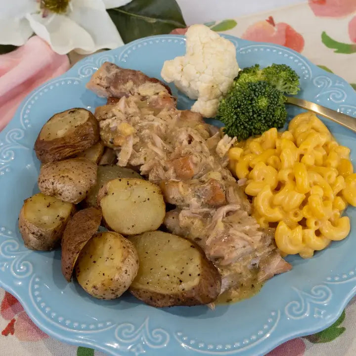 Country Ranch pork chops in a crockpot with gravy