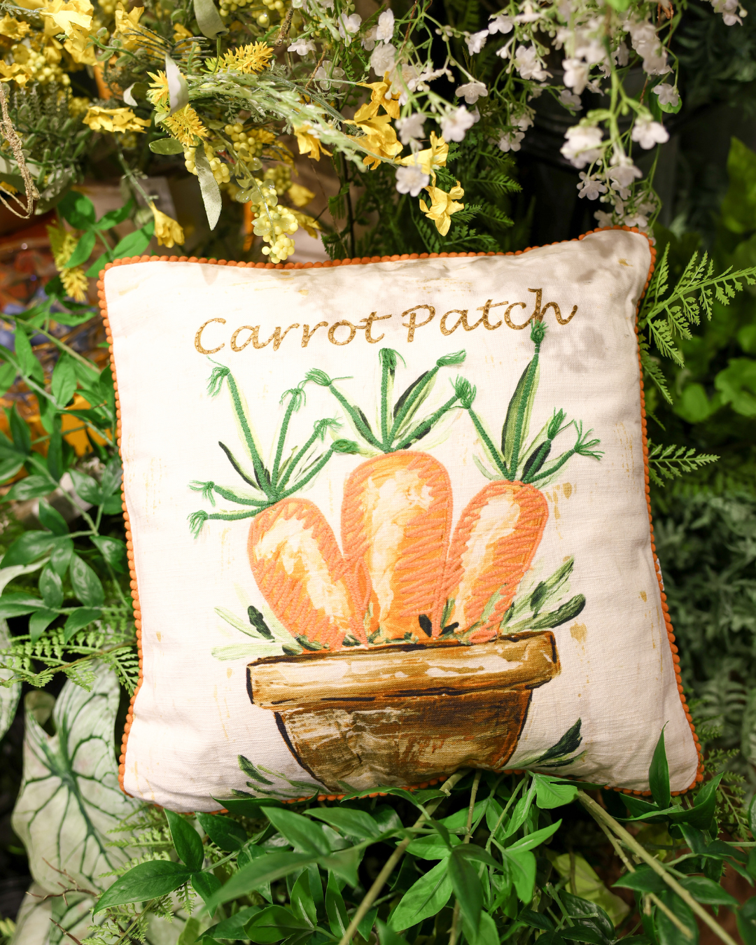 14” Carrot Patch Pillow