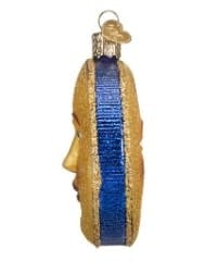 Man in the Moon ornament with a dark blue celestial figure on white background
