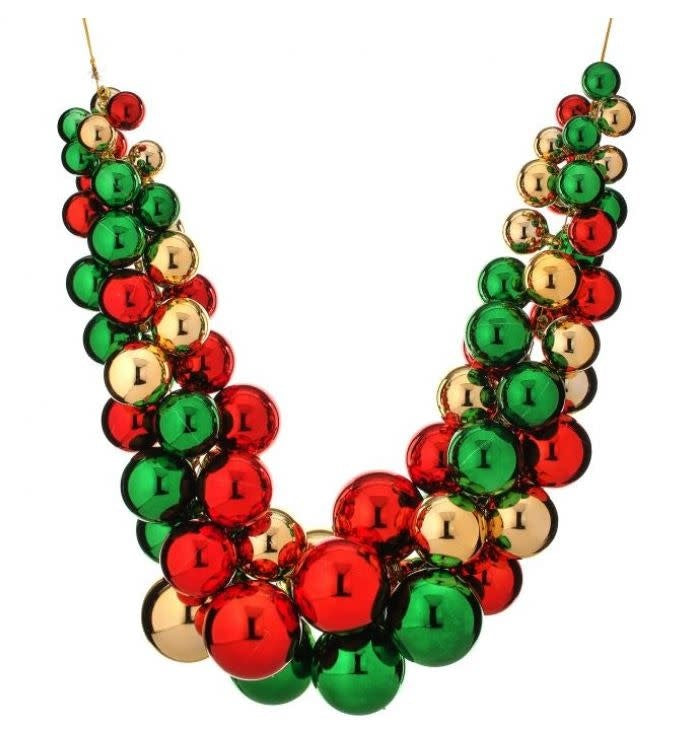 A 52-inch mixed ball swag garland featuring colorful spherical ornaments in a festive arrangement.