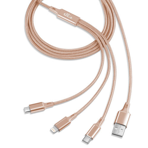 3-in-1 Charging Cable 10 Ft Nylon