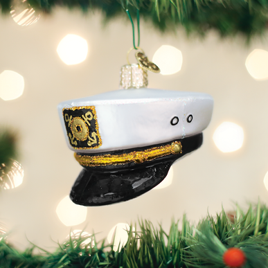 Captain's Cap Ornament in red felt with gold anchor emblem