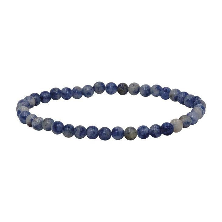 Mini Gemstone Bracelet featuring a classic 4mm beaded design with small gemstones in neutral tones.