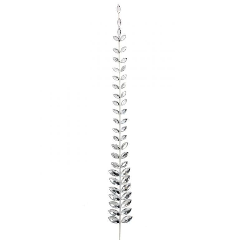 36-inch long decorative stem featuring clear, faceted jewel-shaped leaves on a flexible wire.