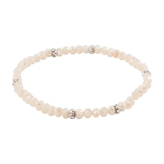 Silver mini crystal bracelet with stacked charm links