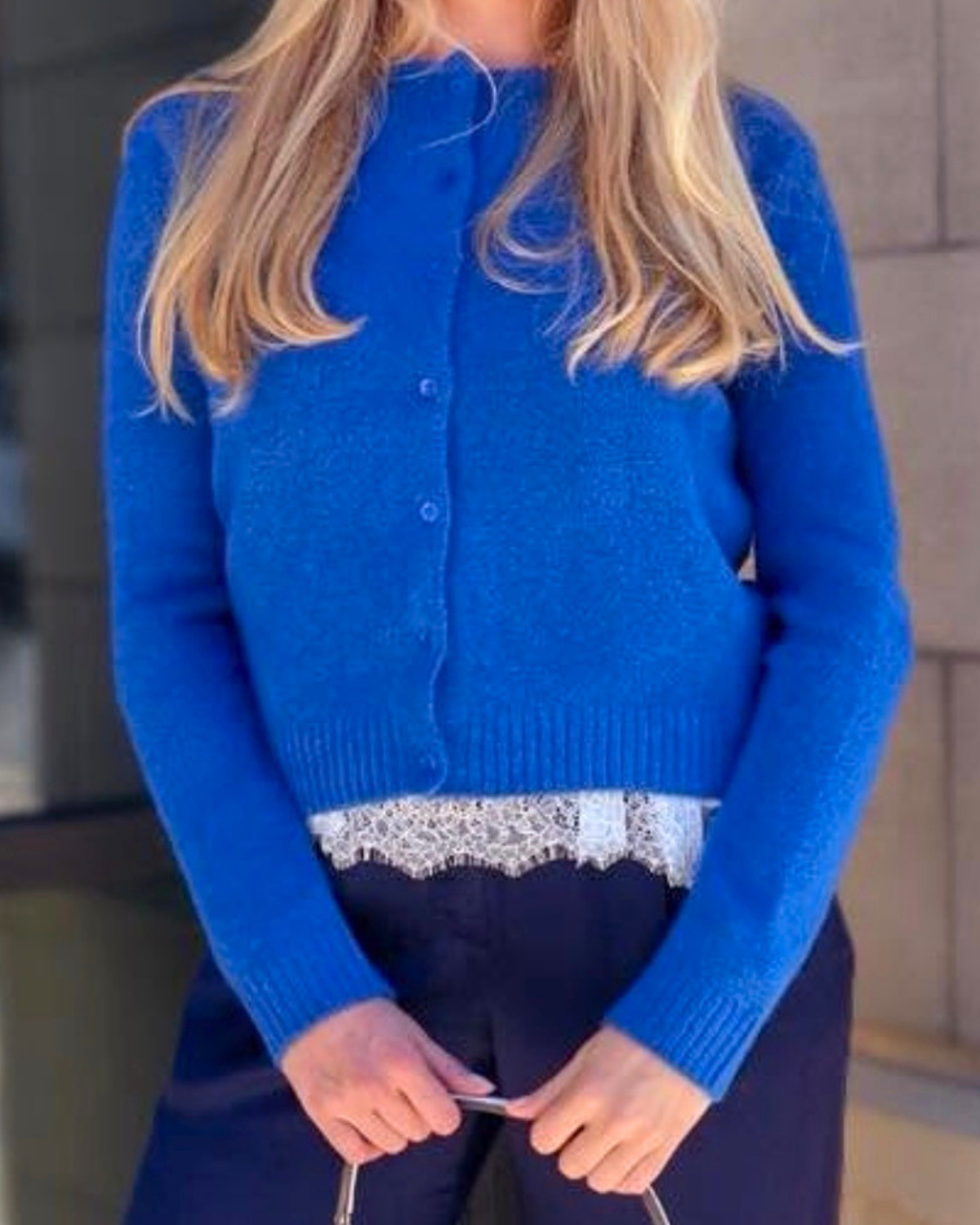 Lucy Paris Carole Cardigan in cobalt, style SW5824