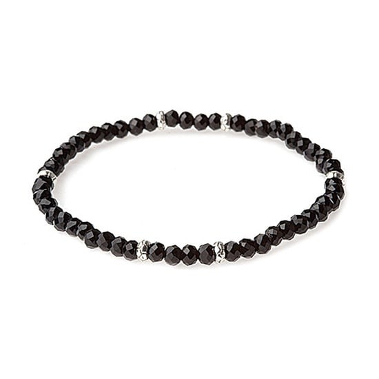 Silver accent mini crystal bracelet with stacked stackable design