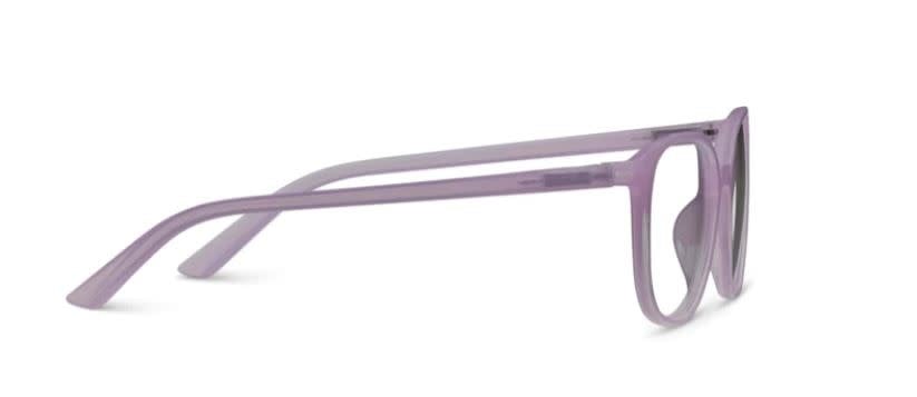 Fruit Punch eyeglasses with thin round frames in juicy colorful polycarbonate material and blue light filtering lenses.