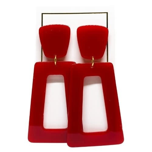 Kennedy earrings featuring a resin drop with stainless steel posts.