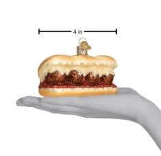 Meatball Sandwich Ornament in brown with a sandwich shape