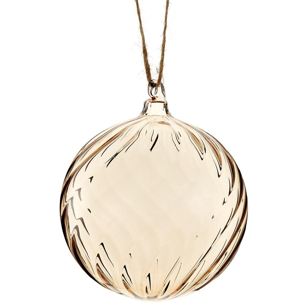 4” Glass Ball Ornament Brown Light