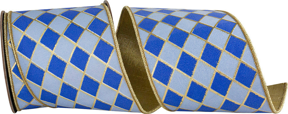 4-inch wide metallic outline wired edge trim with a diamond pattern in deluxe finish