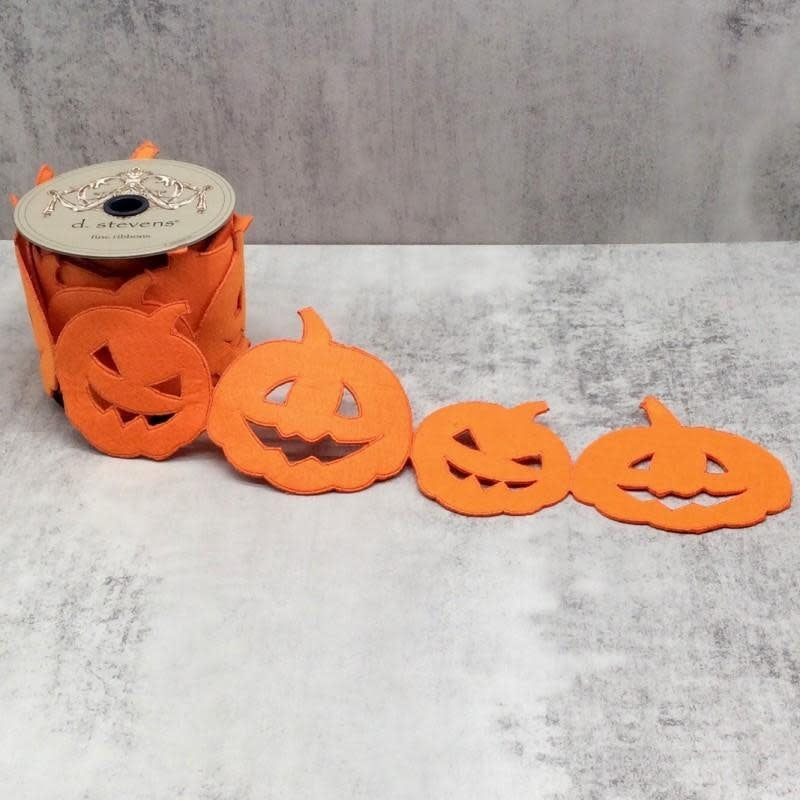4” X 5yds Jack-O-Lantern Garland, Orange