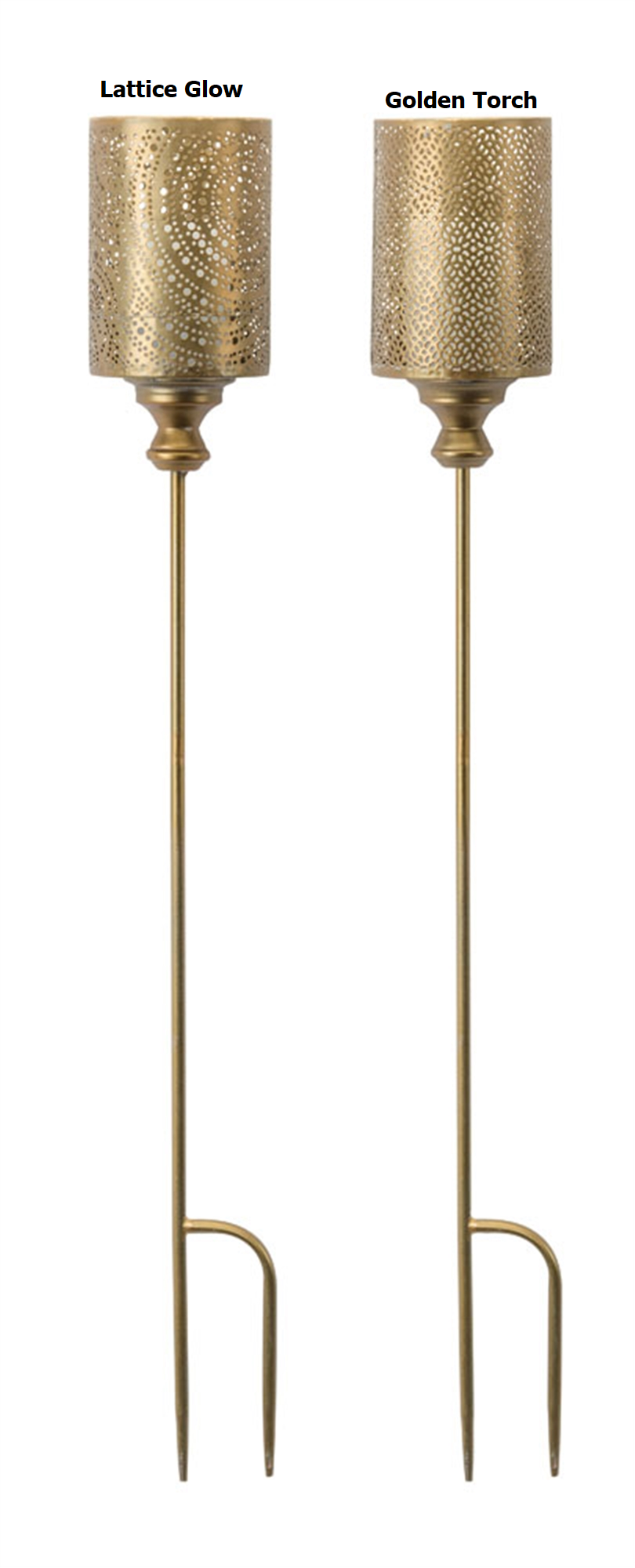 Bronze metal garden stake with decorative candle lantern design