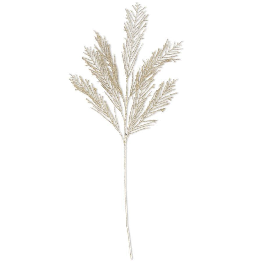 40-inch tall gold glittered plastic asparagus spray with elegant textured silhouette