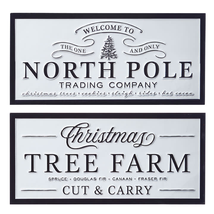 Metal wall art featuring a festive Christmas scene with holiday motifs.