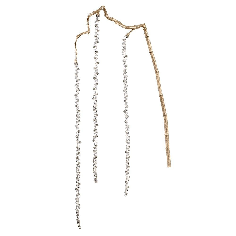 Silver plastic hanging spray with diamond amaranthus wire accents