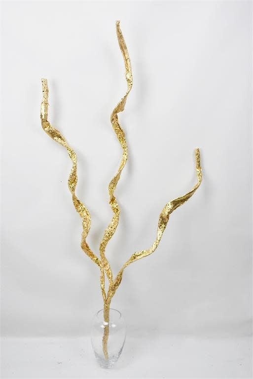 41-inch curly spray in gold finish with a cubic shape