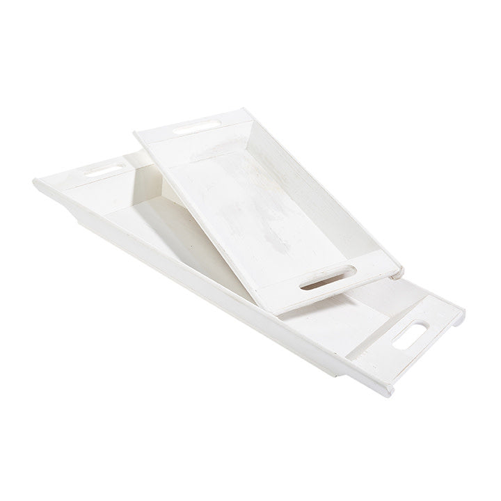 Whitewash wooden dough bowl tray with rustic finish