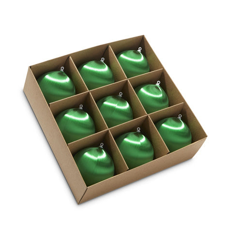 3" Green Satin Ball Ornaments - Sold Individually
