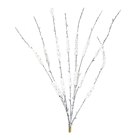 43"H Snowy Tinsel Branch