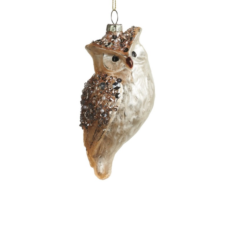 4.5" Encrusted Owl Ornament - Sold Individually
