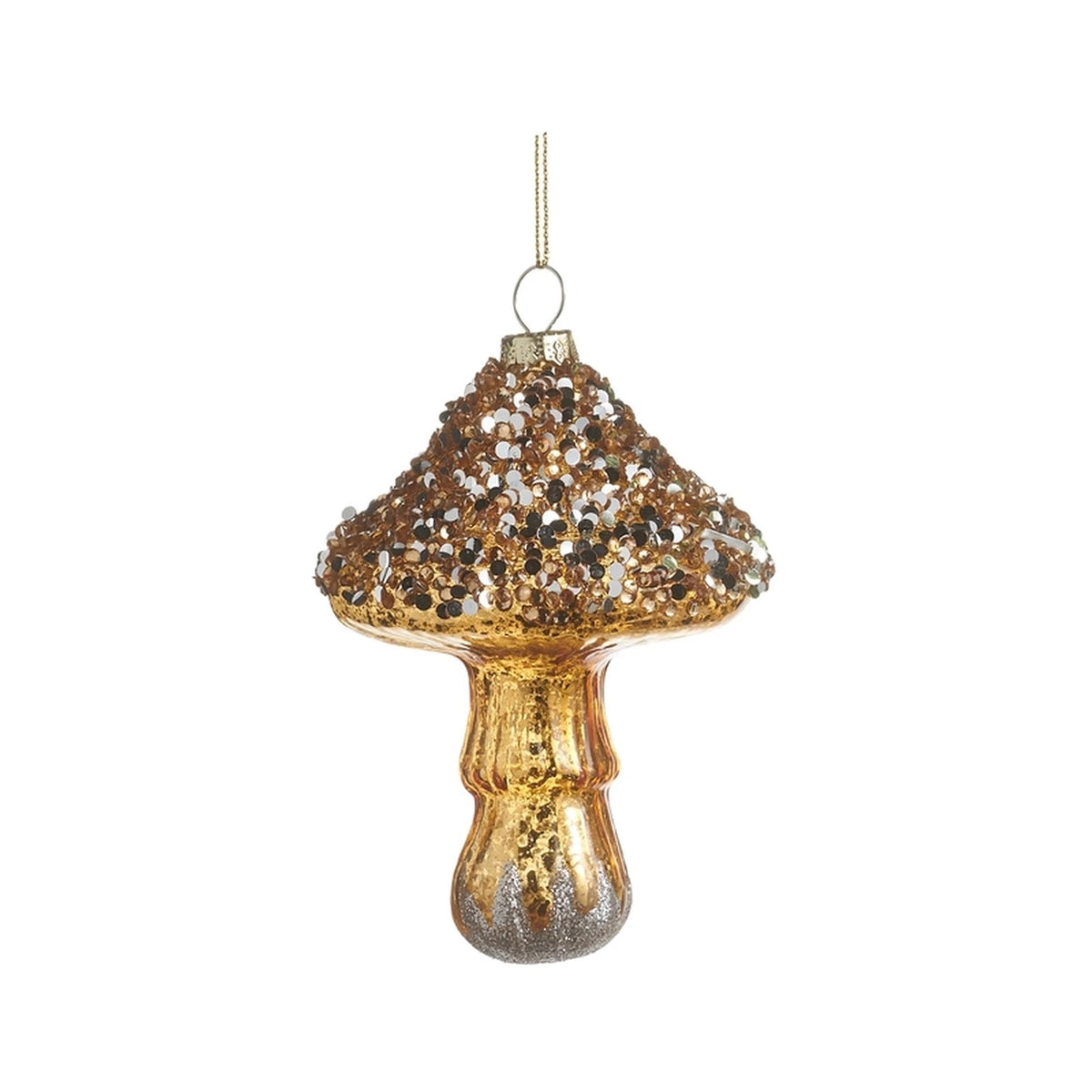 4.5" Glittered Mushroom Ornament - Sold Individually