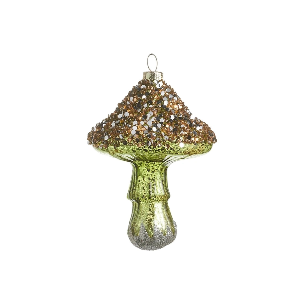 4.5" Glittered Mushroom Ornament - Sold Individually