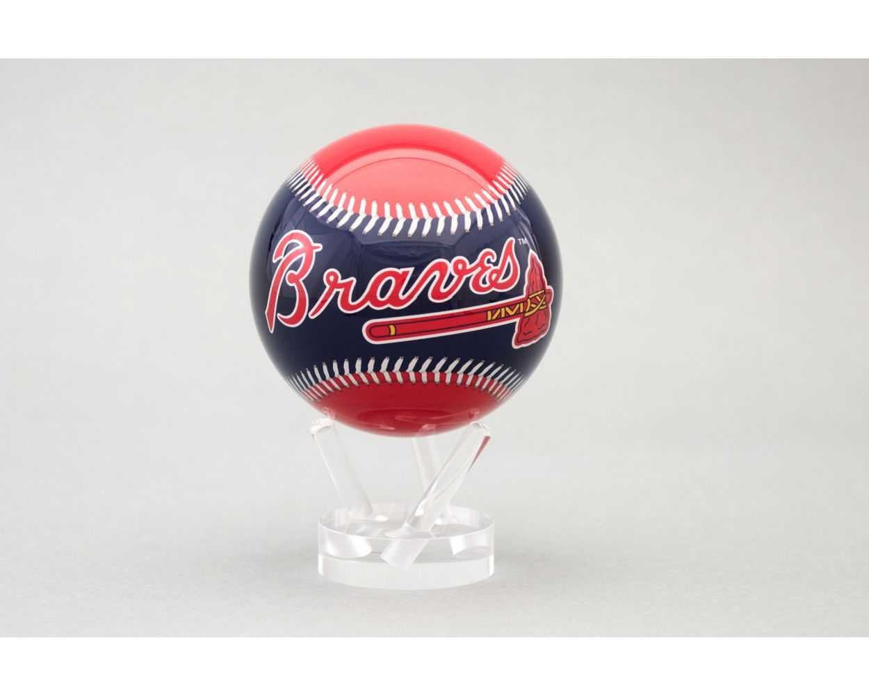 4.5-inch Atlanta Braves MLB globe on a stand with team logo