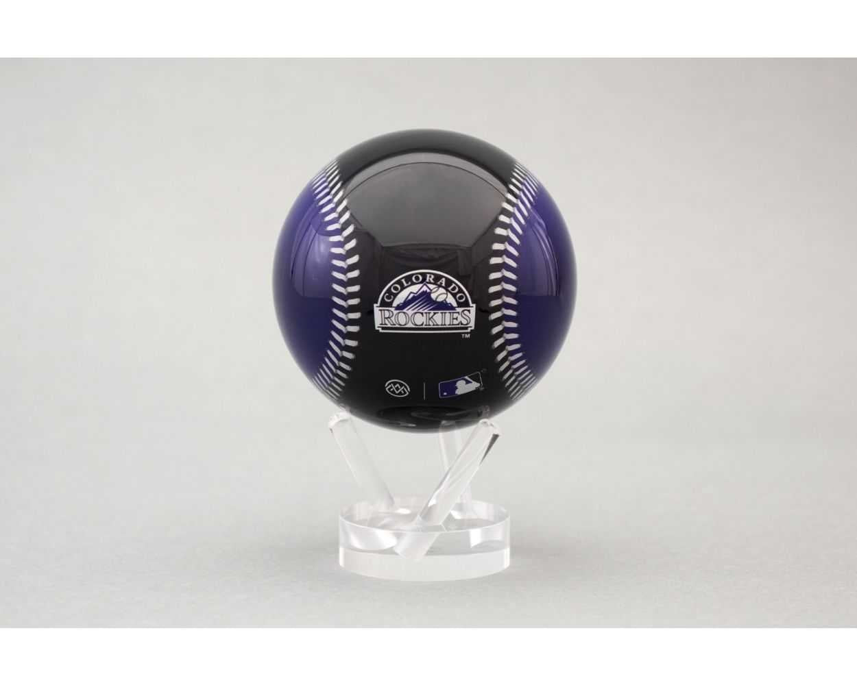 4.5-inch Colorado Rockies MOVA globe with rotating acrylic base featuring team logo and colors.