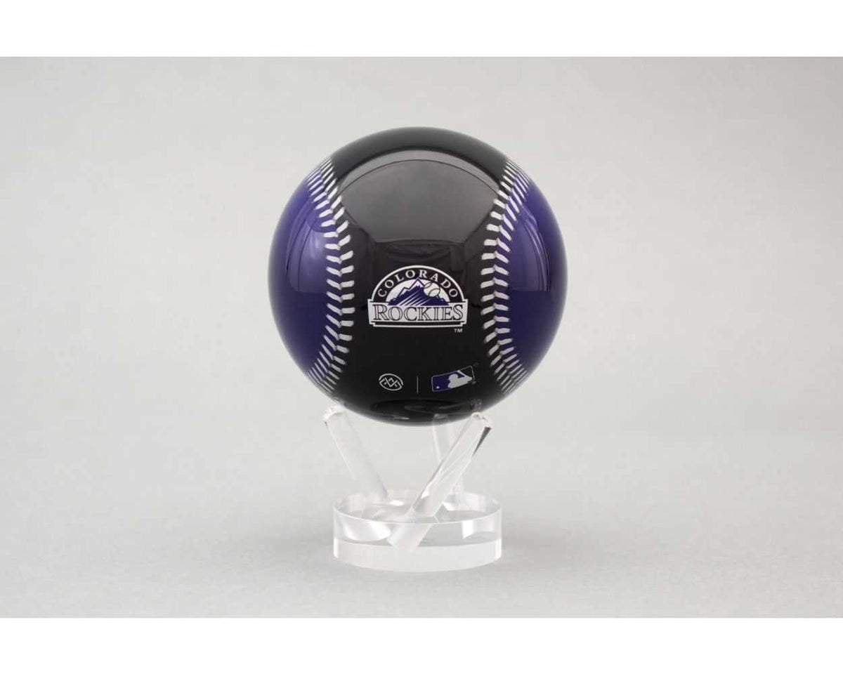 4.5-inch Colorado Rockies globe with team logo on acrylic base