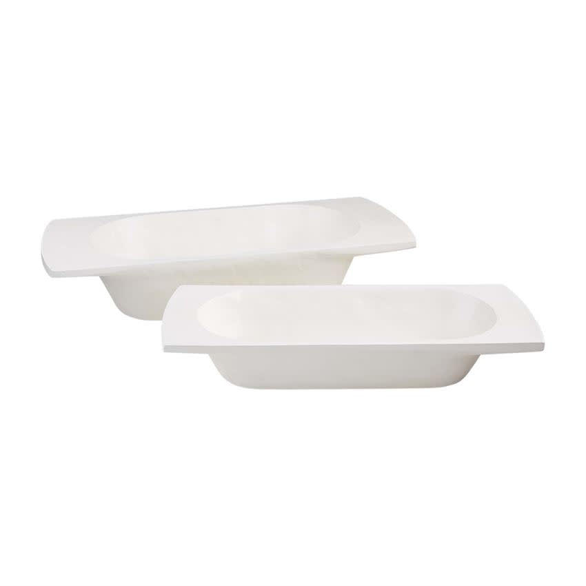 Two nested painted mango wood dough bowls with a natural grain finish.