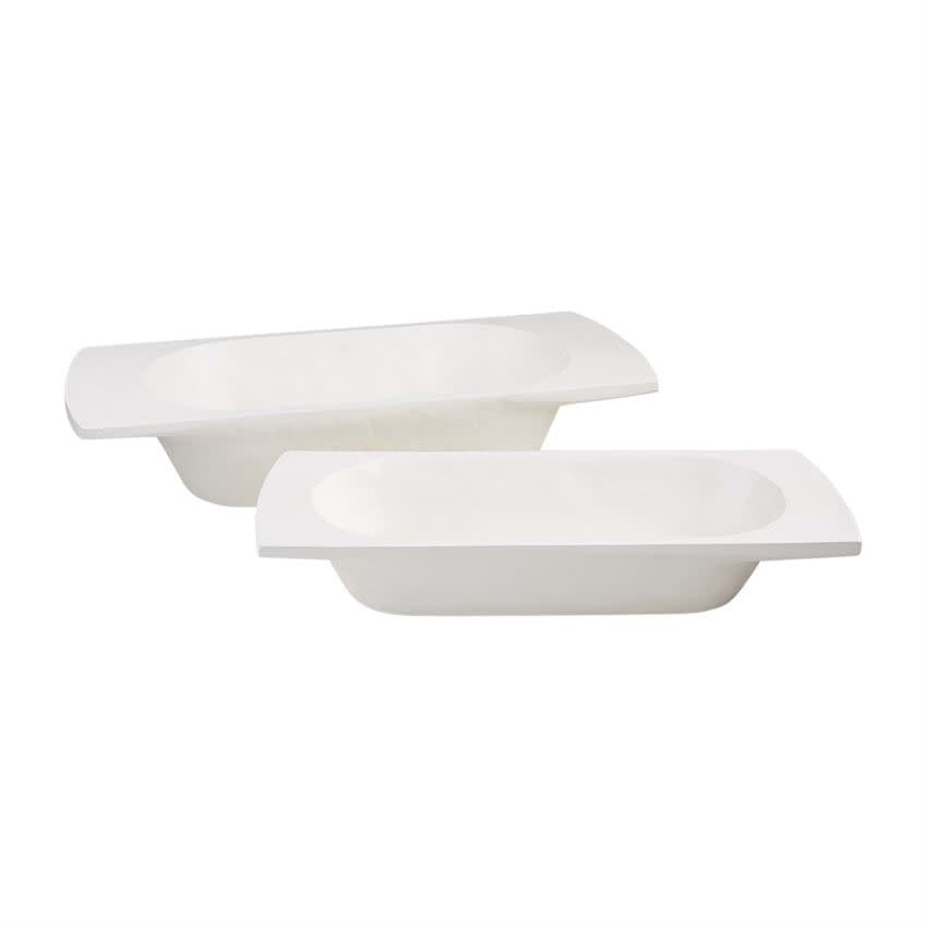 Two nested painted mango wood dough bowls with a natural grain finish.
