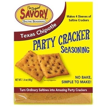 Savory Seasoning spice blend in a clear container with visible cinnamon sugar spices